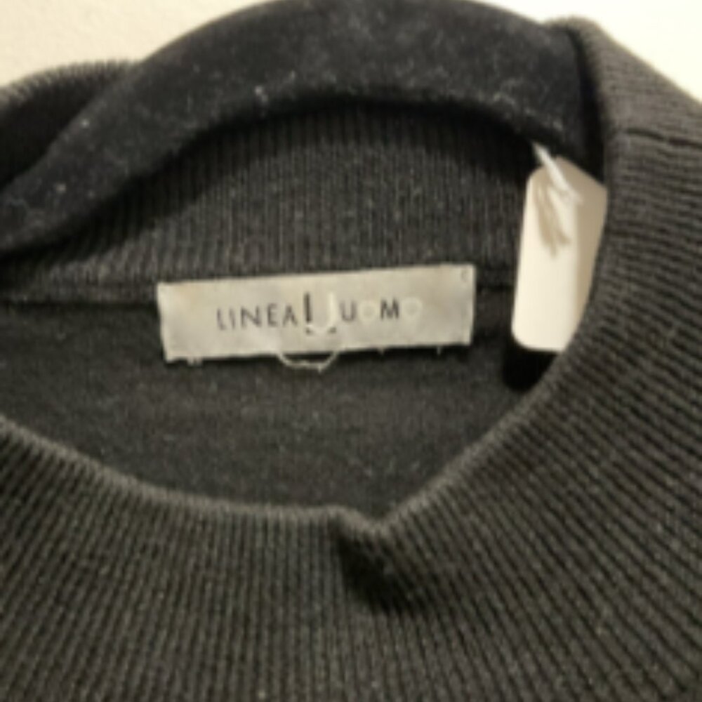 #22 Linea Uomo Men’s Black Mock Neck Sweater | Size L | Classic Knit Pullover
